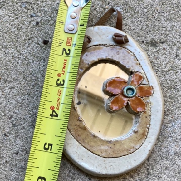 Handmade Vintage Ceramic in Oval Shape with Mirror on Inner Part (See Pics)-Mini - Picture 4 of 10